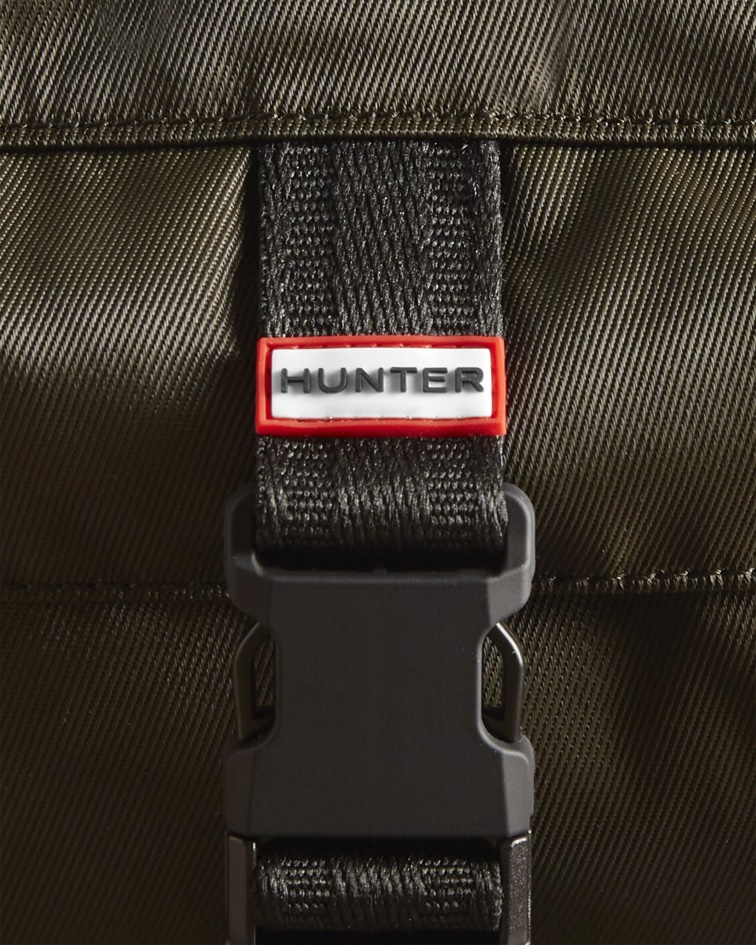 Hunter Nylon Three-Way Top Clip Crossbody Bag Dark Olive