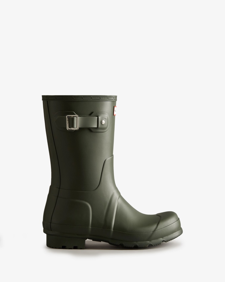 Hunter Men's Original Short Rain Boots Dark Olive