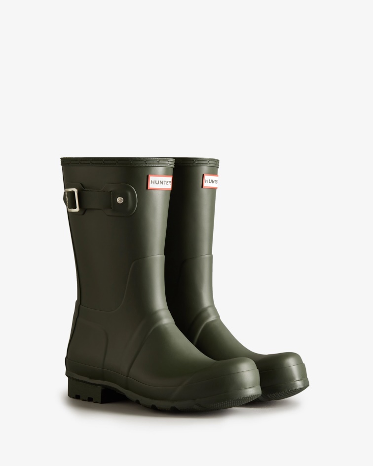 Hunter Men's Original Short Rain Boots Dark Olive