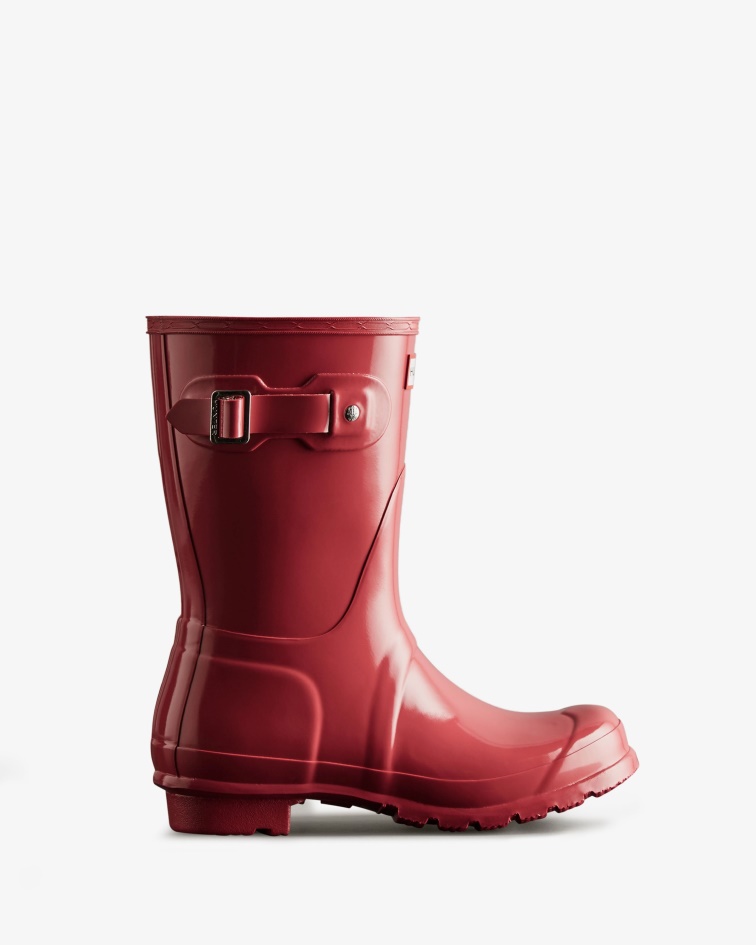 Hunter Women's Original Short Gloss Rain Boots Glenmore Rose