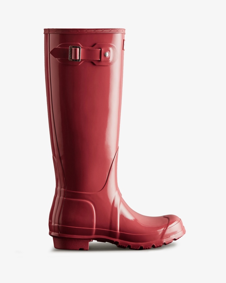Hunter Women's Original Tall Gloss Rain Boots Glenmore Rose