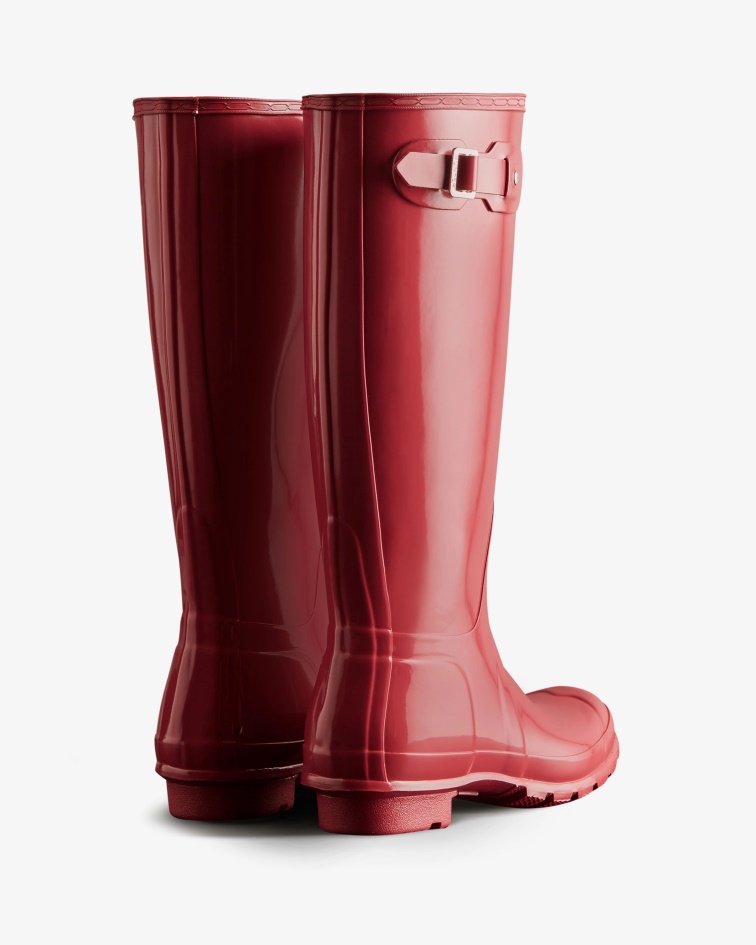 Hunter Women's Original Tall Gloss Rain Boots Glenmore Rose