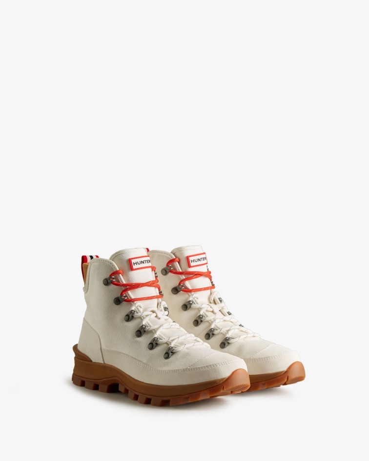 Hunter Men's Canvas Desert Commando Boots Natural