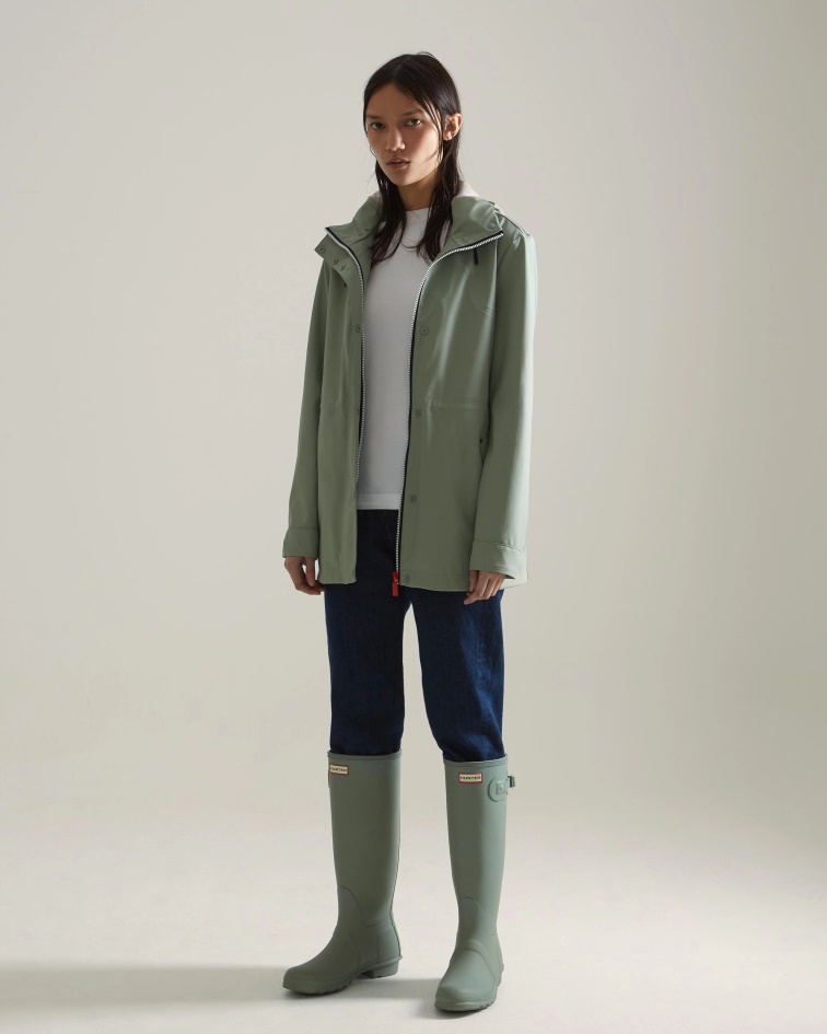 Hunter Women's Lightweight Waterproof Jacket Sweet Gale Green