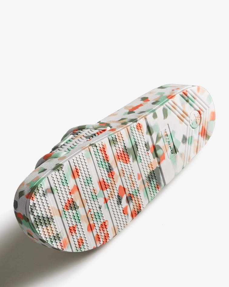 Hunter Men's BLOOM Marble Slides White