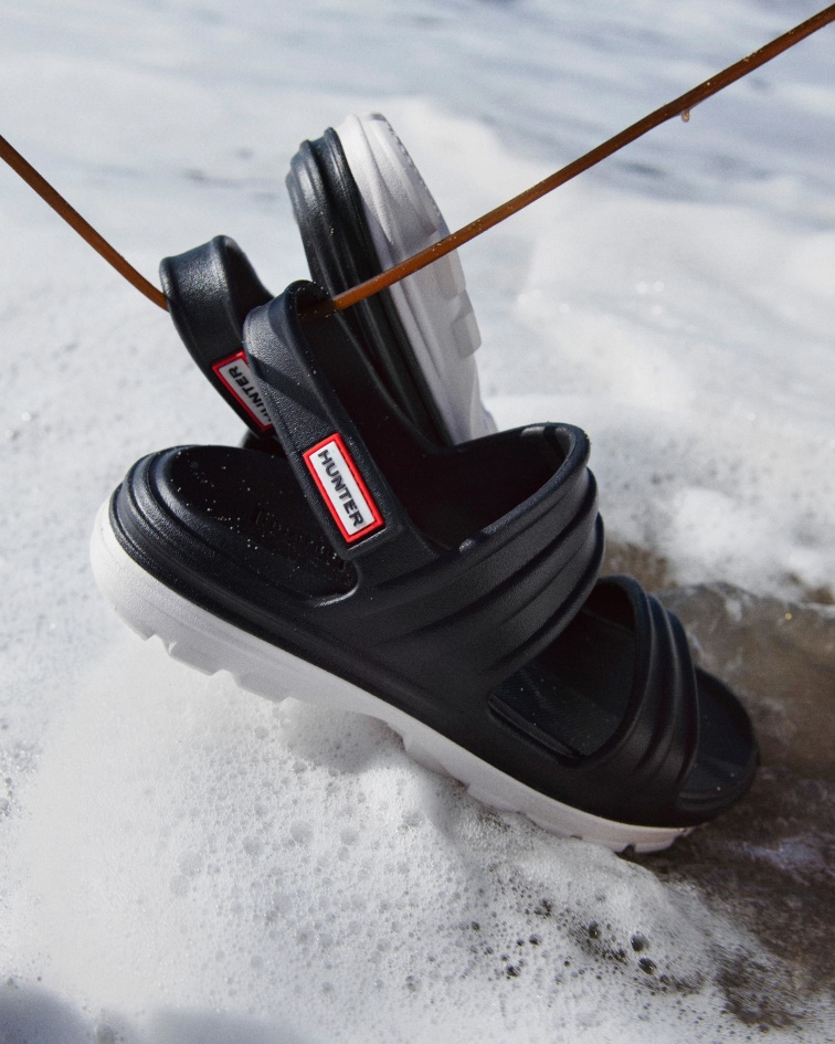 Hunter Women's BLOOM Sandal Black-White