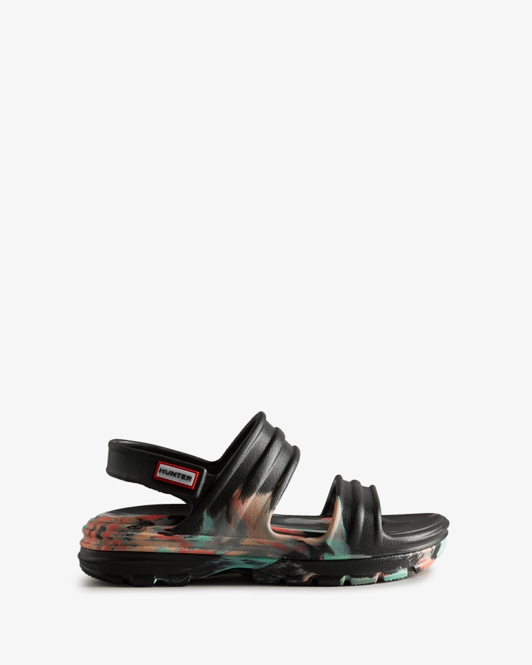 Hunter Women's BLOOM Marble Sandal Black