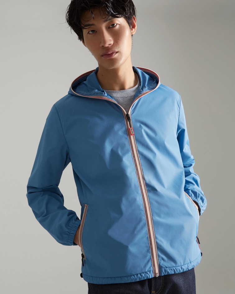 Hunter Men's Recycled Lightweight Packable Jacket Stornoway Blue