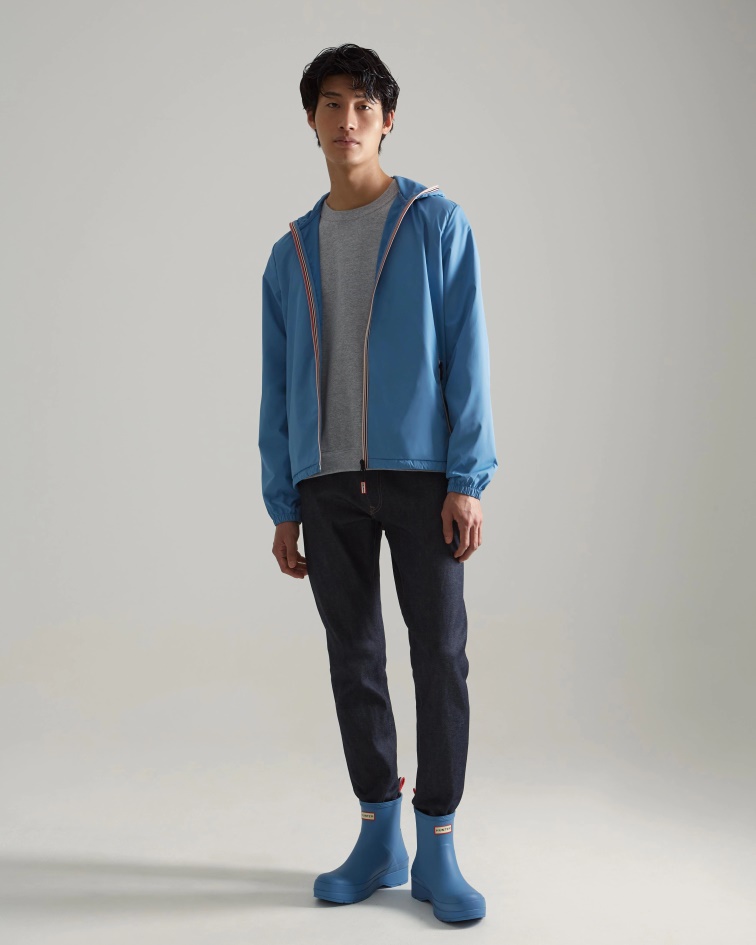 Hunter Men's Recycled Lightweight Packable Jacket Stornoway Blue