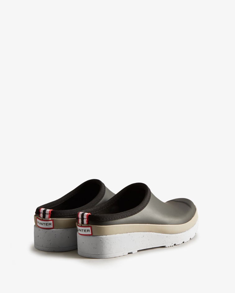 Hunter Women's Play Speckle Sole Clogs Black-Steall Grey