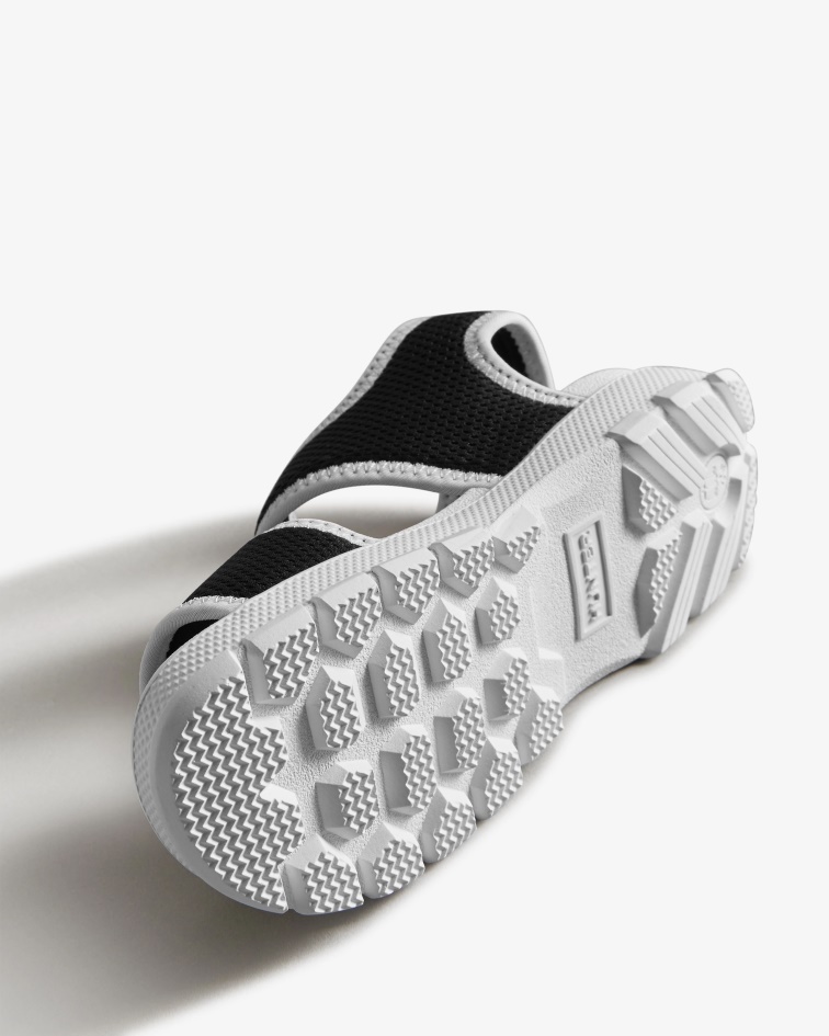 Hunter Big Kids (5-9 Years) Mesh Outdoor Walking Sandals Black-White