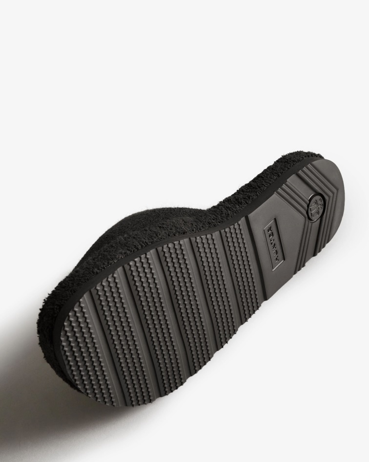 Hunter Women's Terry Towelling Beach Platform Adjustable Slide Black