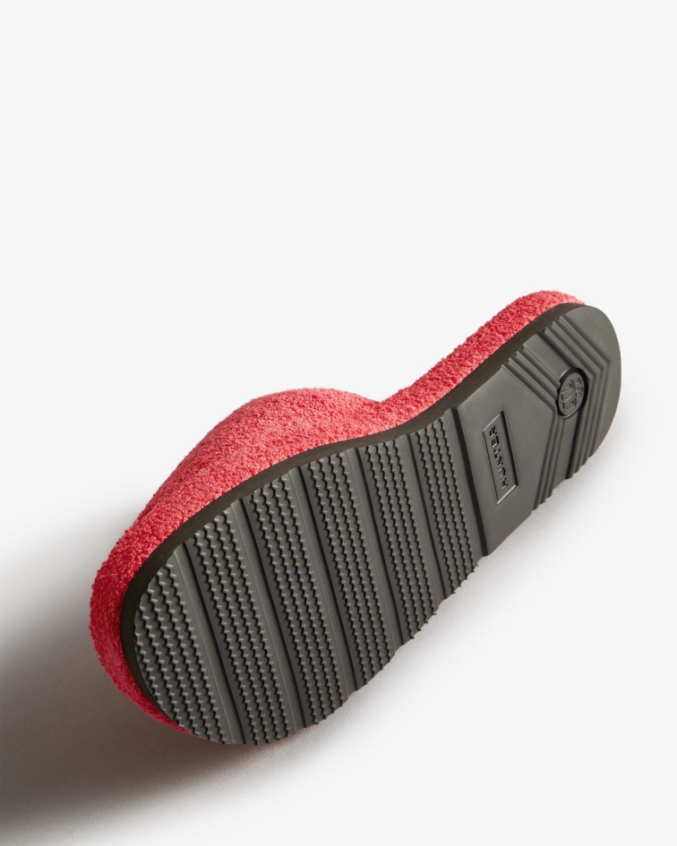 Hunter Women's Terry Towelling Beach Platform Adjustable Slide Rowan Pink