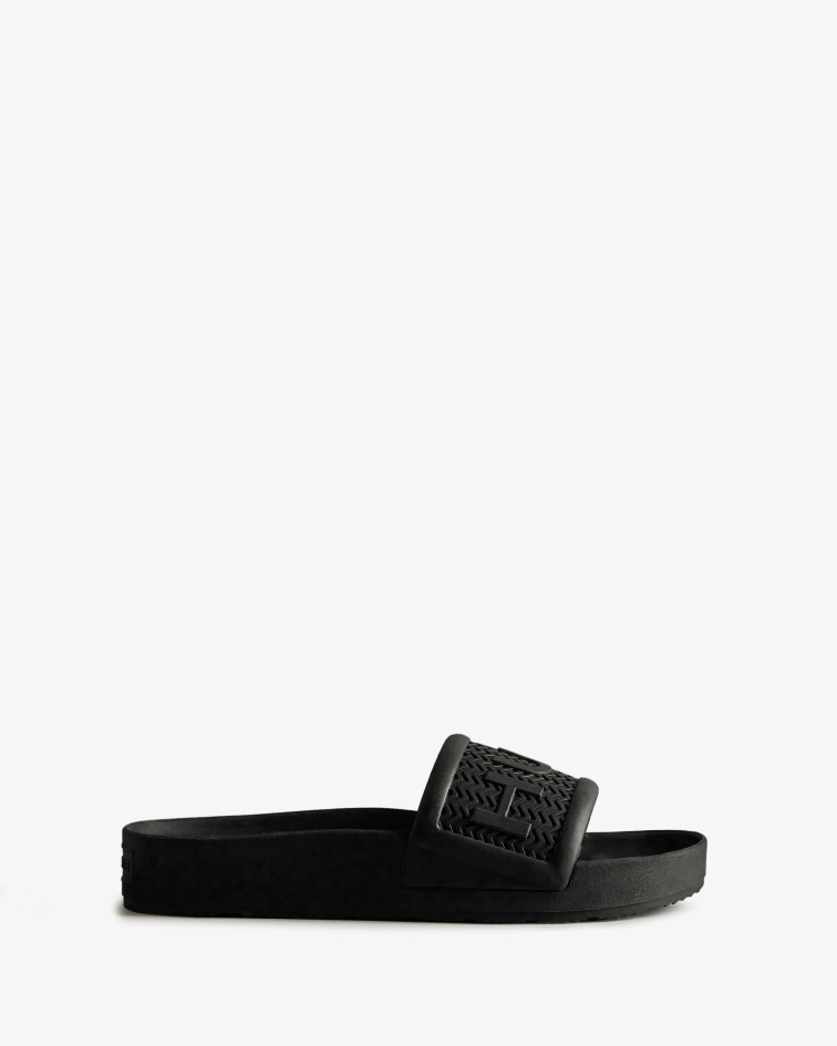 Hunter Men's BLOOM Slides Black