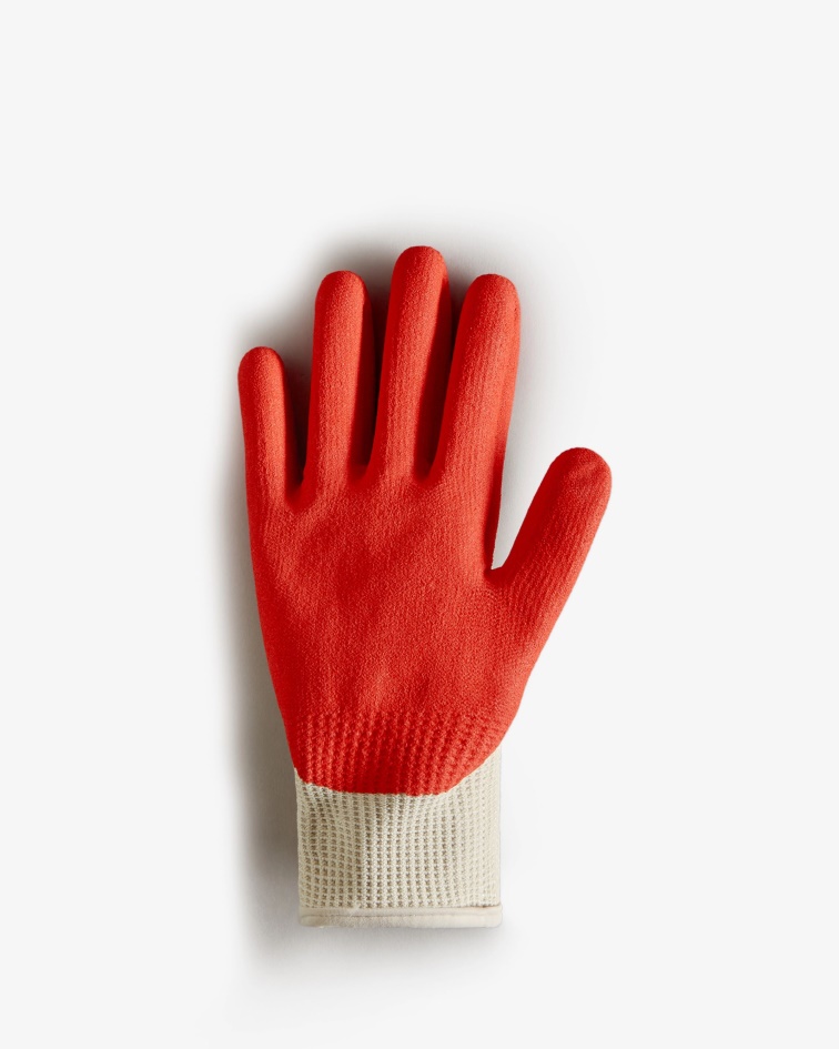 Hunter Rubberized Gardening Gloves Logo Red