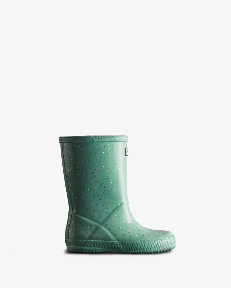 Hunter Kids First (18 Months-8 Years) Giant Glitter Rain Boots Wild Mint