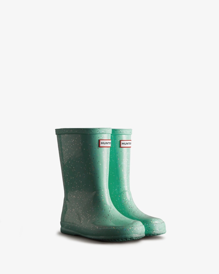 Hunter Kids First (18 Months-8 Years) Giant Glitter Rain Boots Wild Mint