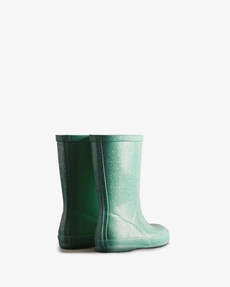 Hunter Kids First (18 Months-8 Years) Giant Glitter Rain Boots Wild Mint