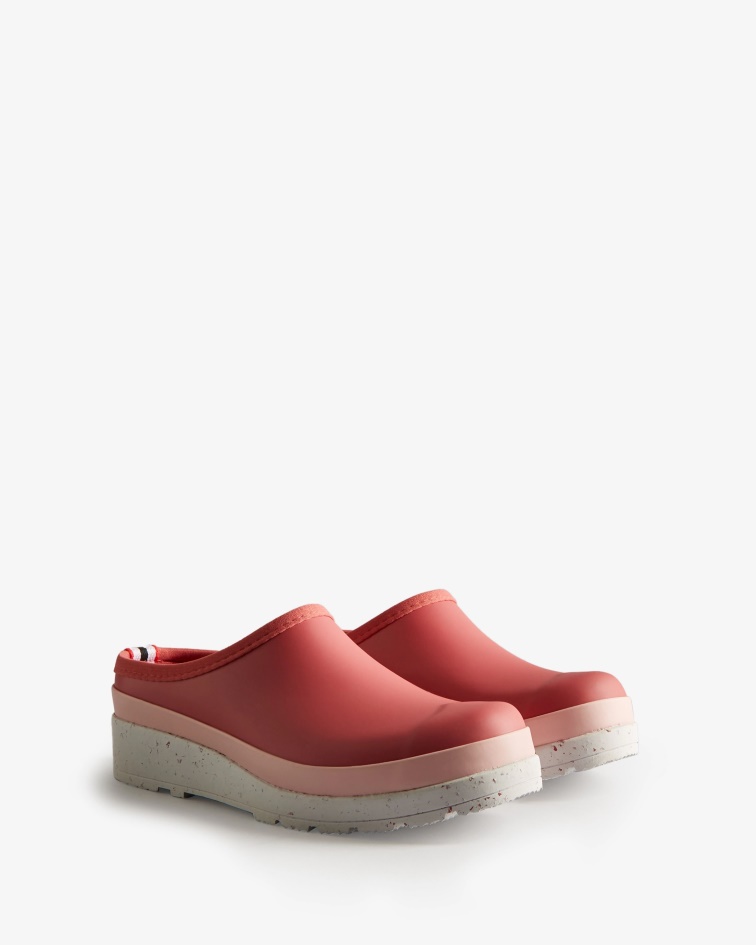 Hunter Women's Play Speckle Sole Clogs Glenmore Rose-Azalea Pink
