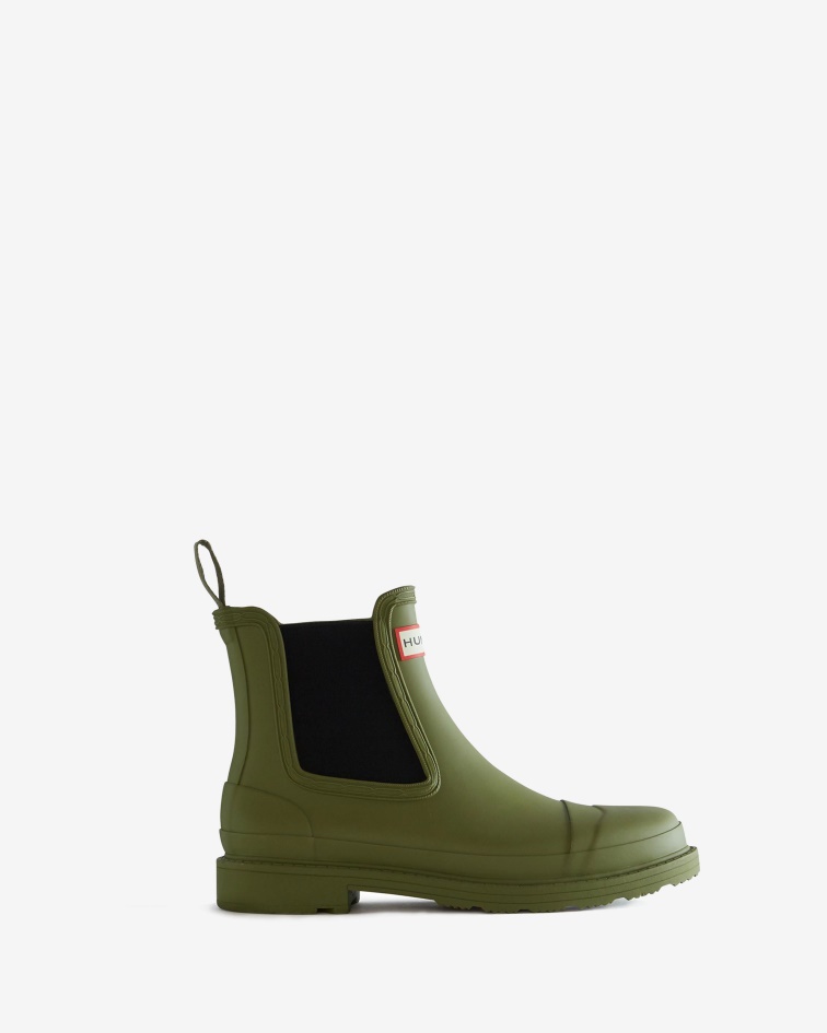 Hunter Women's Commando Chelsea Boots Utility Green