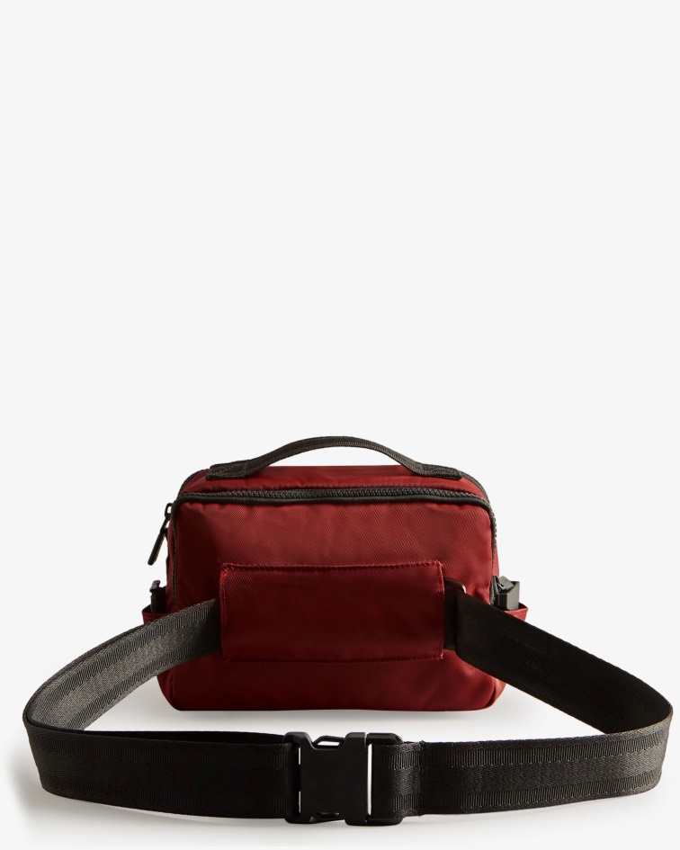 Hunter Nylon Three-Way Top Clip Crossbody Bag Fall Red
