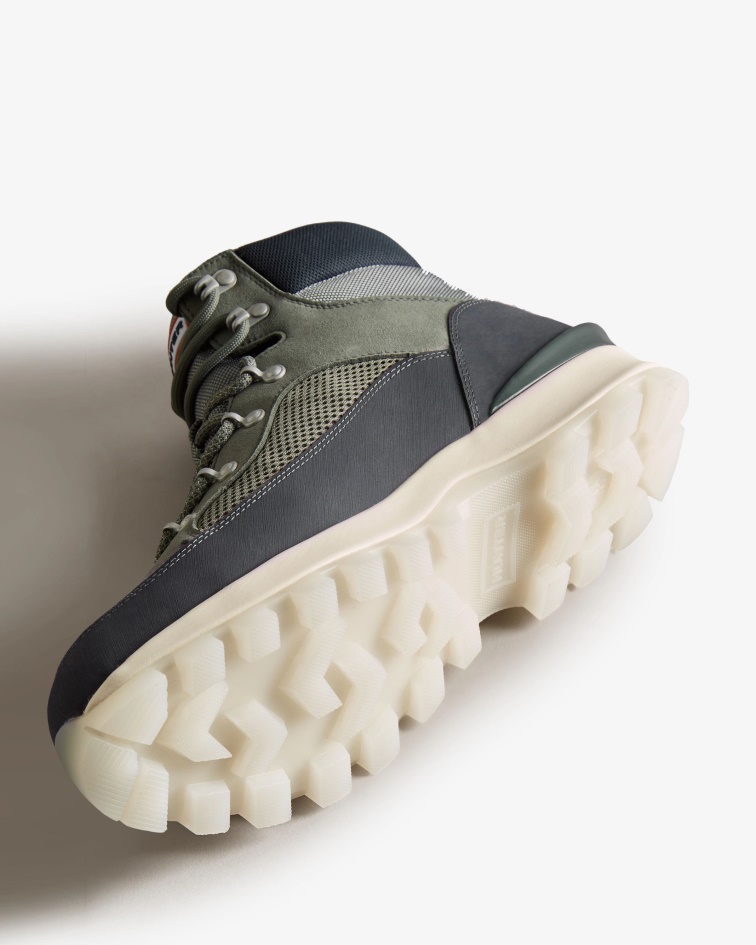 Hunter Men's Explorer Insulated Lace-Up Commando Boots Urban Grey-Xray Navy