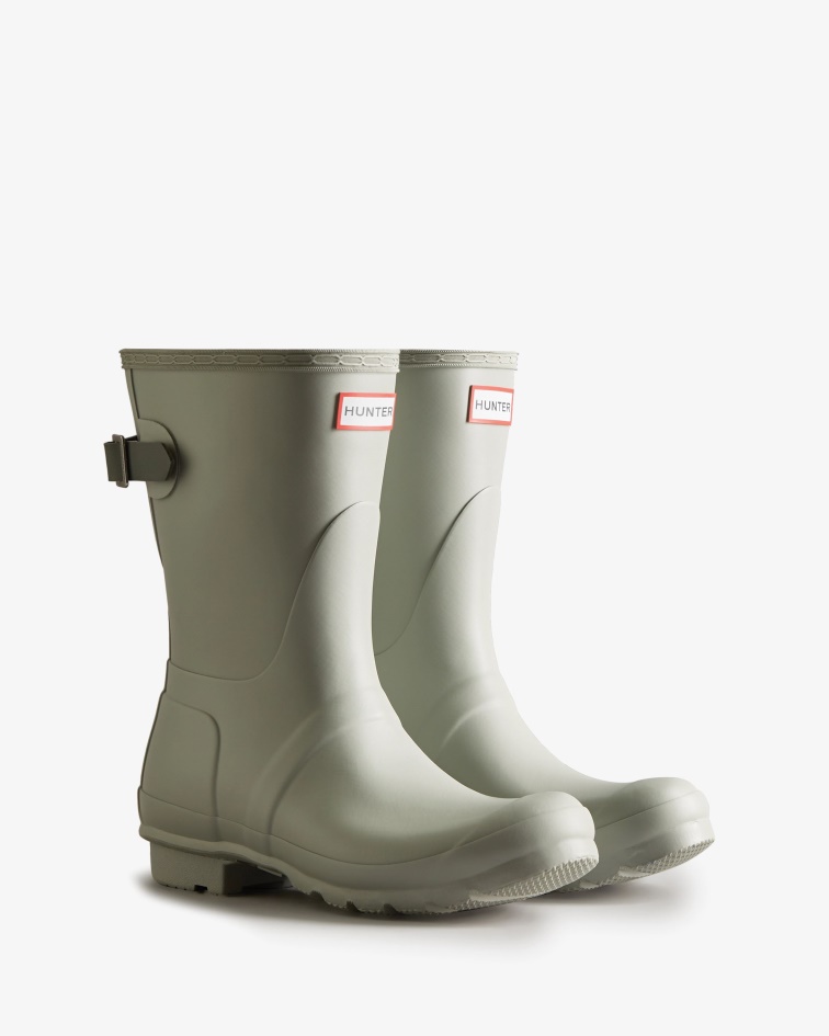 Hunter Women's Short Back Adjustable Rain Boots Ice Grey-Urban Grey