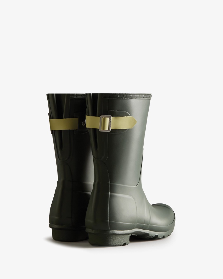 Hunter Women's Short Back Adjustable Rain Boots Maa Green-Wild Green