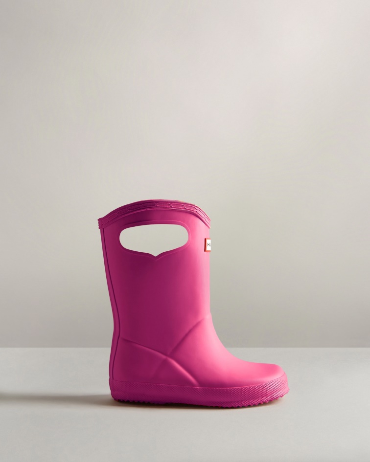 Hunter Kids First (18 Months-8 Years) Grab Handle Rain Boots Prismatic Pink