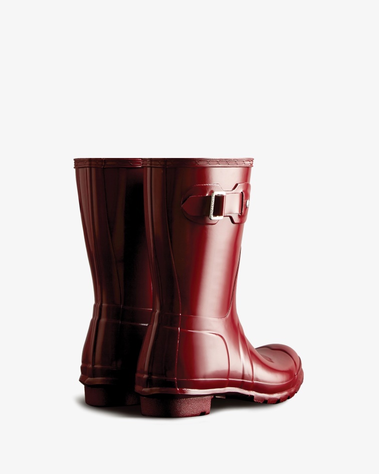 Hunter Women's Original Short Gloss Rain Boots Fall Red