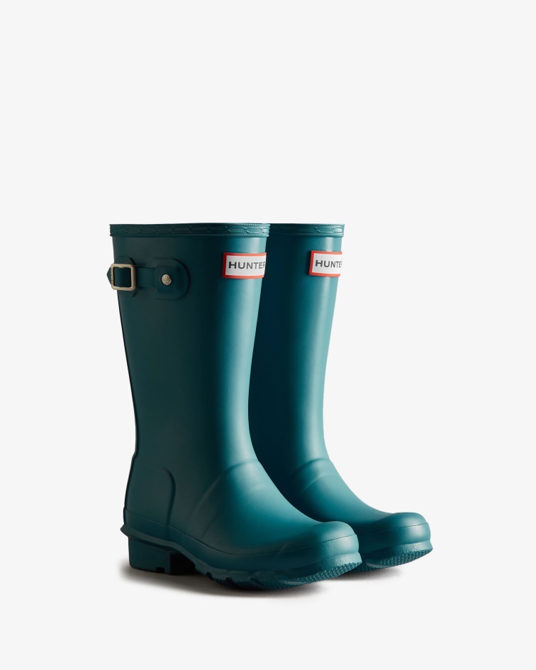 Hunter Original Big Kids (5-11 Years) Rain Boots Opaline Blue