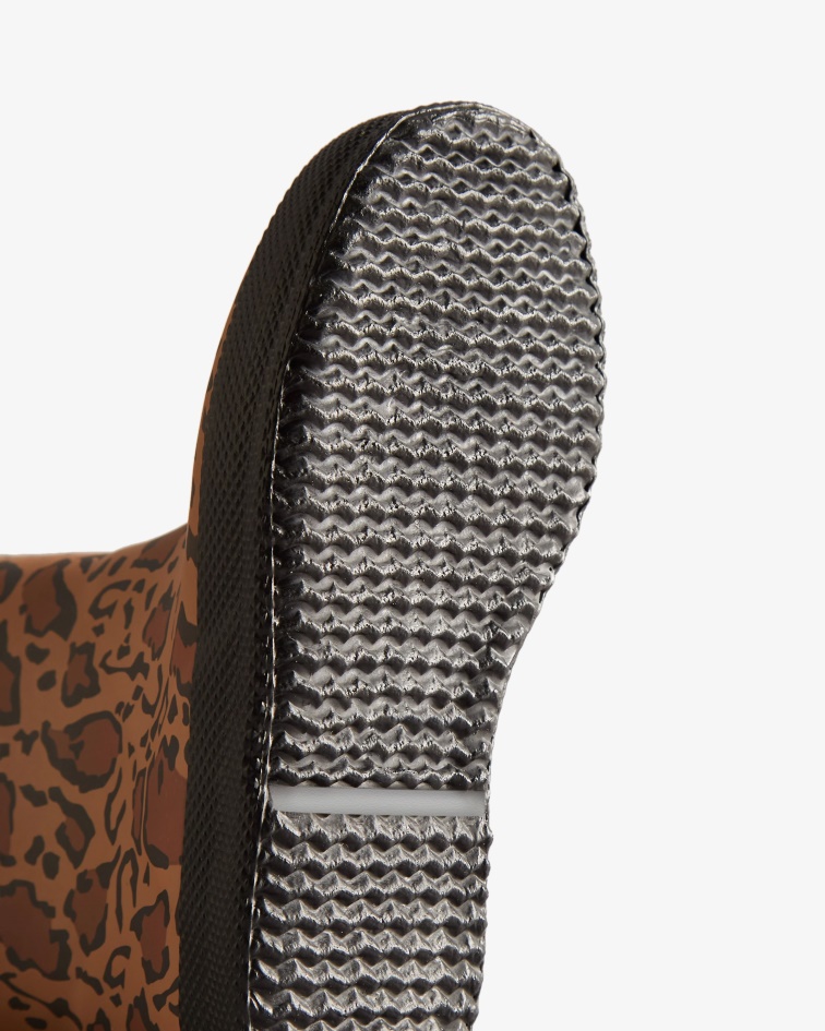 Hunter Kids First (18 Months-8 Years) Leopard Print Rain Boots Rich Tan-Saddle-Black