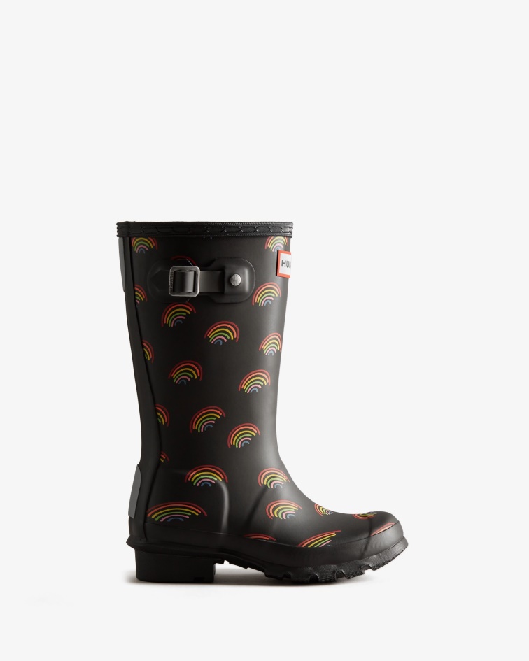 Hunter Big Kids (5-11 Years) Mini Rainbow Print Wellington Boots Mini Rainbow Print