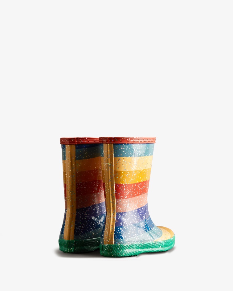 Hunter Kids First (18 Months-8 Years) Glitter Rainbow Rain Boots Multicoloured Bright